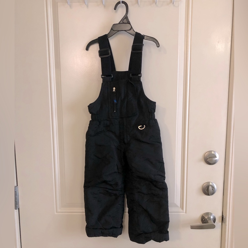 SLALOM Kids Size S Insulated Black Winter Ski Snow Bib Pants Overalls